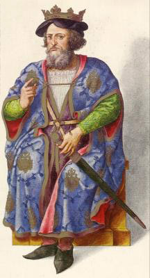 Миниатюра из Испанской королевской библиотеки.
Король Аурелио (768 г.)