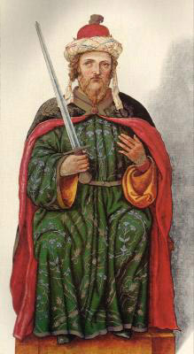 Миниатюра из Испанской королевской библиотеки.
Король Ордоньо II (910 г.).