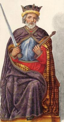 Миниатюра из Испанской королевской библиотеки.
Король Сило (774 г.)